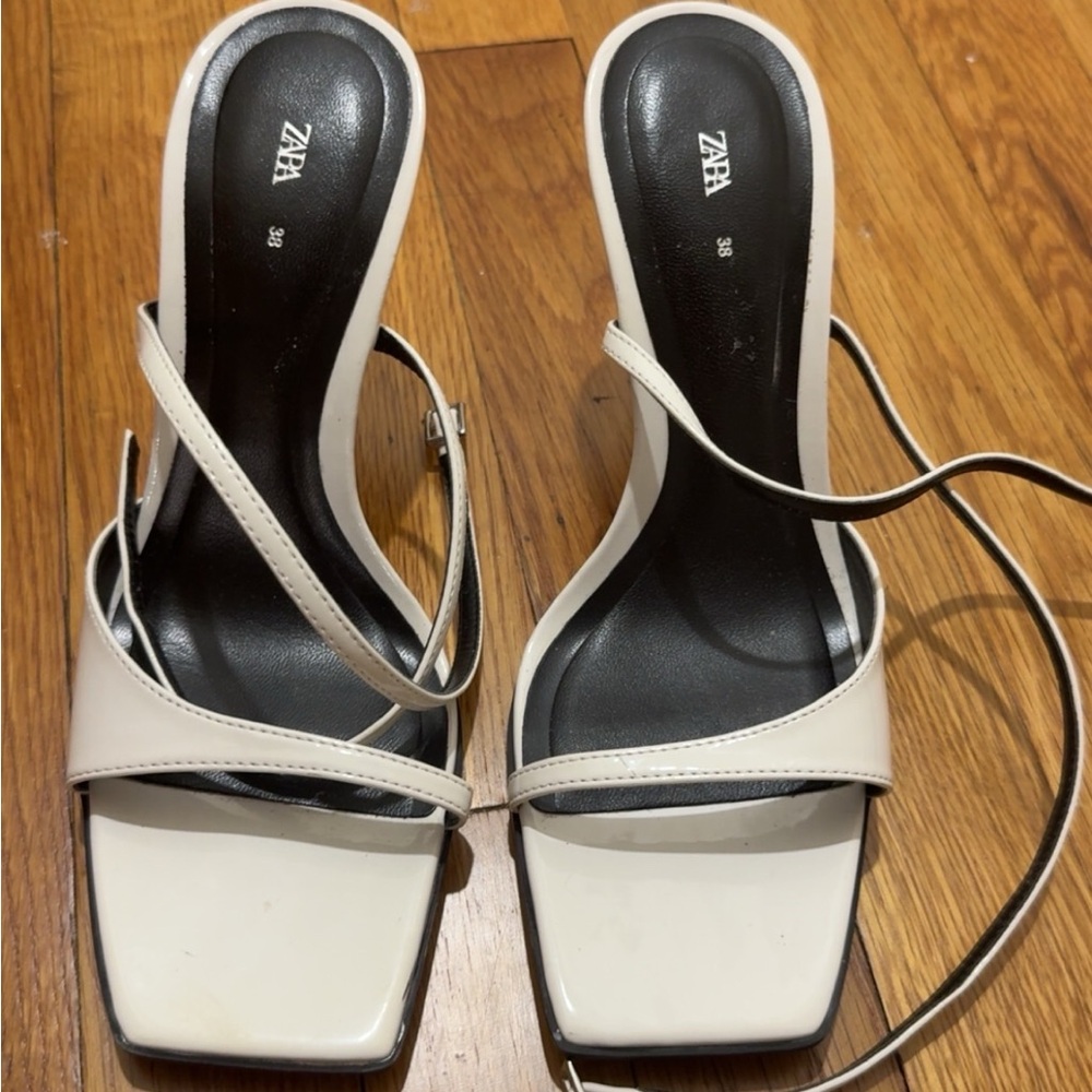 Zara Women's White Strappy Heels
